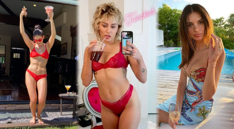 Miley Cyrus in Red Lingerie and Other Celebrities in a Weekly Instagram/Twitter Roundup