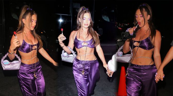 Anastasia Karanikolaou – Sexy Boobs in Tiny Top Out in Los Angeles