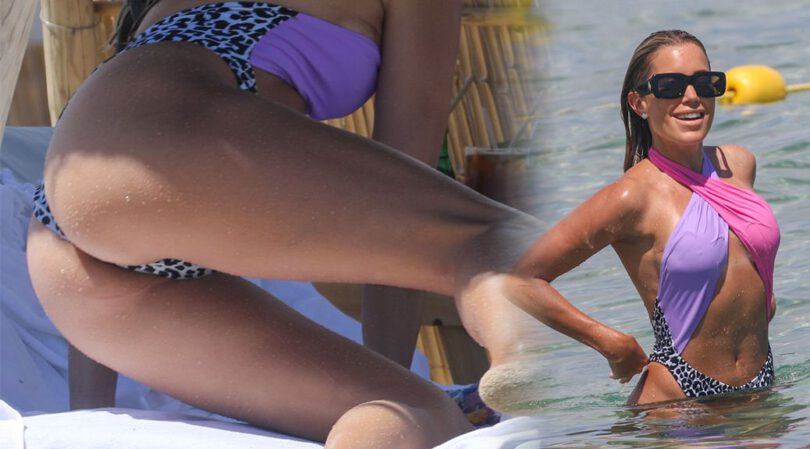 Sylvie Meis – Sexy Body in Thong Swimsuit at a Beach in Saint Tropez