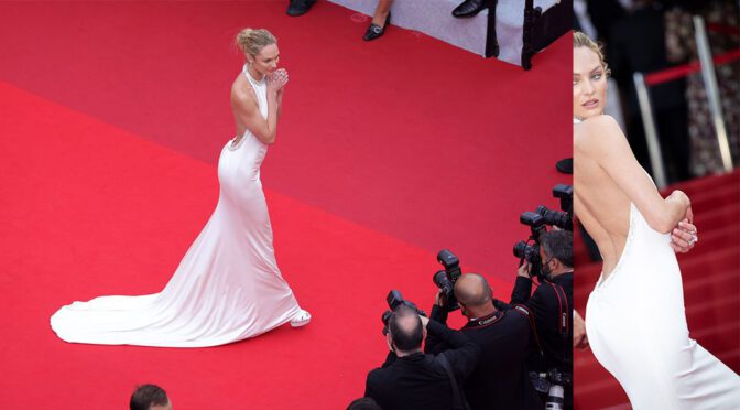 Candice Swanepoel – Stunning Body in a Sexy Dress at “Tout S’est Bien Passe” Premiere in Cannes