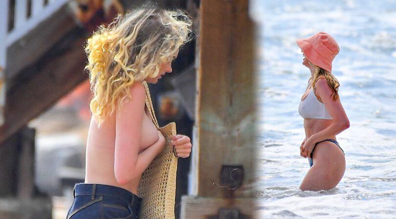 Elsa Hosk – Beautiful Big Topless Boobs at the Beach in Santa Monica