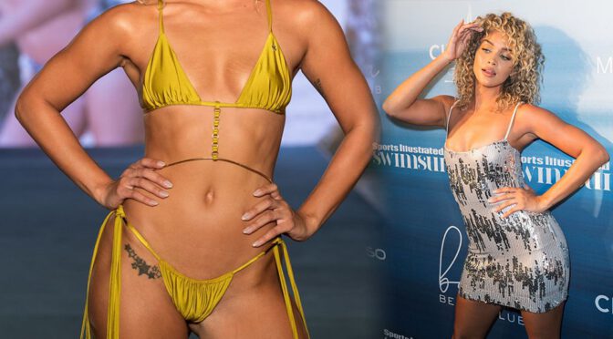 Jasmine Sanders – Sexy in a Tiny Bikini at 2021 Sports Illustrated Swimsuit Runway Show in Miami