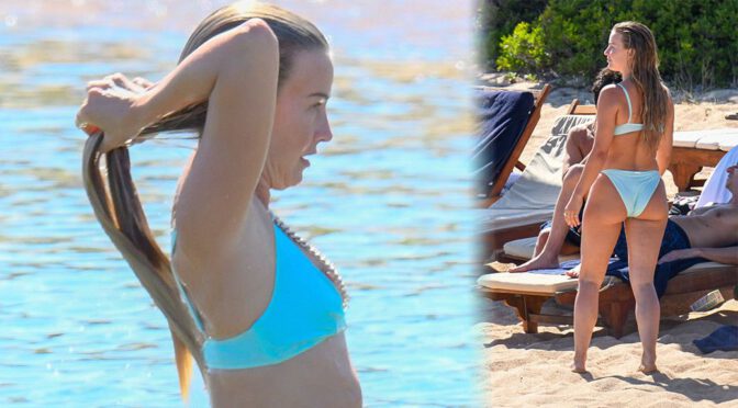 Julianne Hough – Sexy Nipslip in Bikini at the Beach in Italy