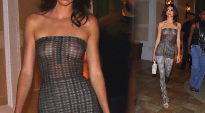 Kendall Jenner – Sexy Boobs & Nipples in a Sheer Top at Delilah Grand Opening in Las Vegas