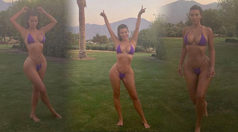 Kim Kardashian – Hot Curves in a Tiny BIkini