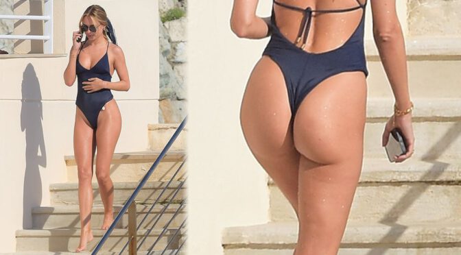Kimberley Garner – Perfect Ass in a Sexy Thong Swimsuit in Antibes