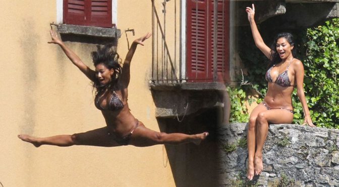 Nicole Scherzinger – Gorgeous Big Boobs in Bikini in Italy