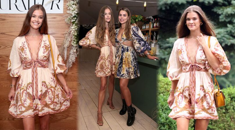 Nina Agdal – Sexy in Beautiful Dress at the Curateur Launch Event in The Hamptons