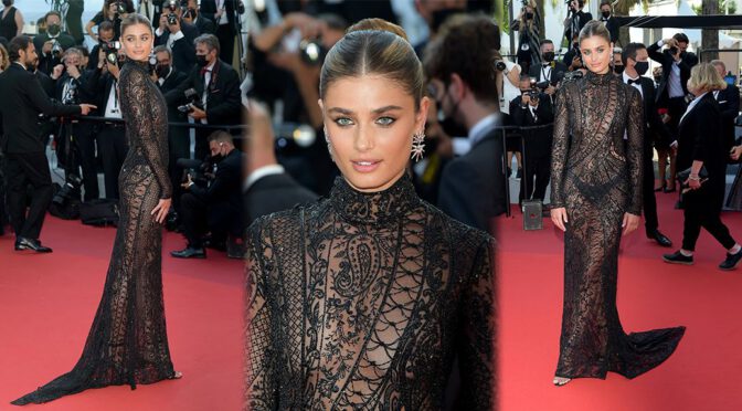 Taylor Hill – Gorgeous Body in Sheer Dress at “De Son Vivant” Premiere in Cannes