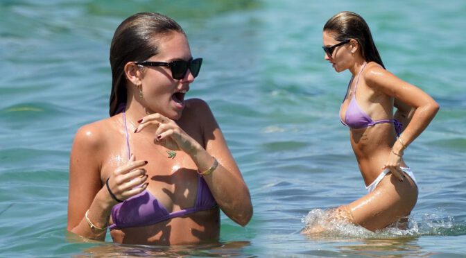 Thylane Blondeau – Beautiful Body and Pokies in BIkini on the Beach in Saint Tropez