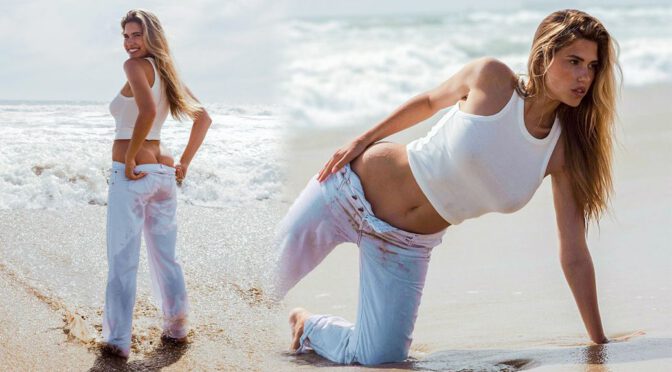 Kara del Toro – Sexy Braless Boobs and Naked Ass at the Beach Photoshoot