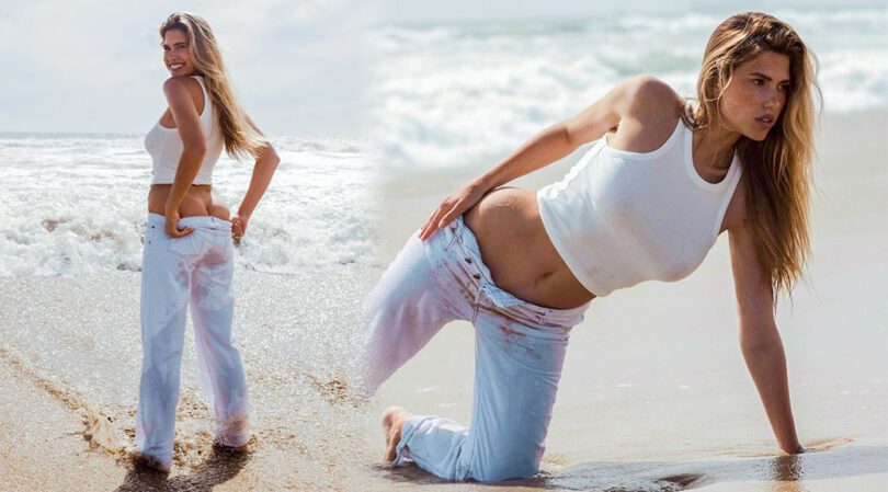Kara del Toro – Sexy Braless Boobs and Naked Ass at the Beach Photoshoot