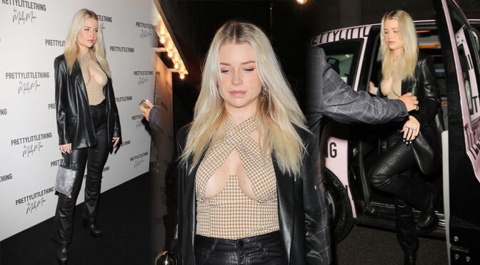 Lottie Moss – Beautiful Braless Under Boobs at Molly Mae Launch Party in London