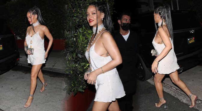 Rihanna – Gorgeous Legs and Side-Boobs at Giorgio Baldi Restaurant in Santa Monica
