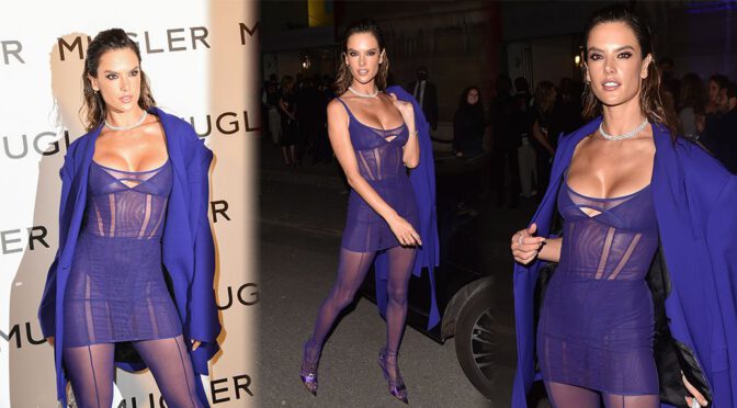 Alessandra Ambrosio – Stunning Body in See-Through Dress at “Thierry Mugler : Couturissime” in Paris