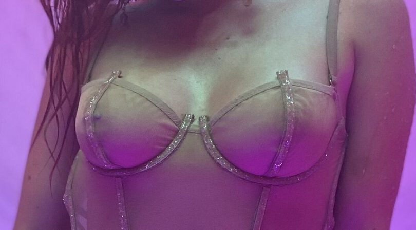 Bella Thorne – Beautiful Boobs and Pierced Nipples in a Sheer Underwear (NSFW)