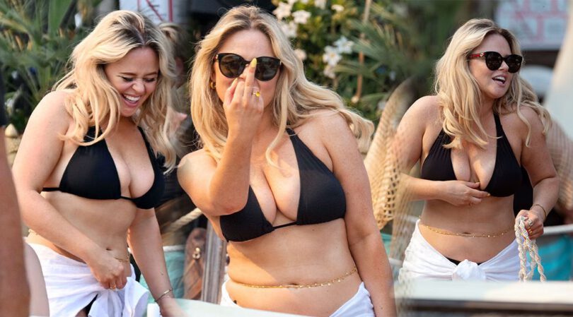 Emily Atack – Gorgeous Big Boobs in a Bikini in Marbella
