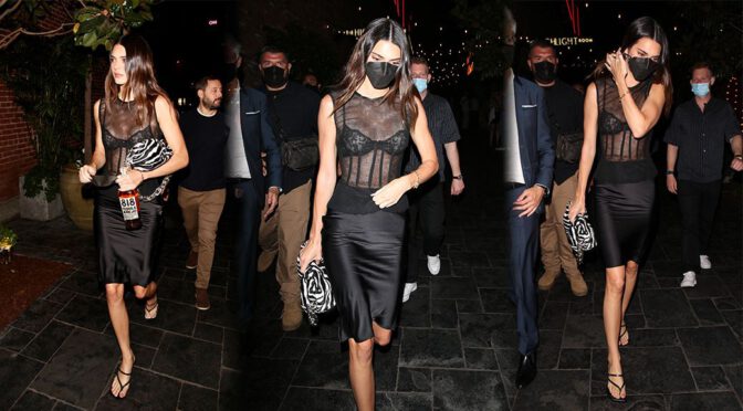 Kendall Jenner Beautiful In Sheer Top And Bra