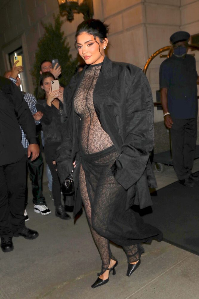 Kylie Jenner Pregnant In Sheer Outfit