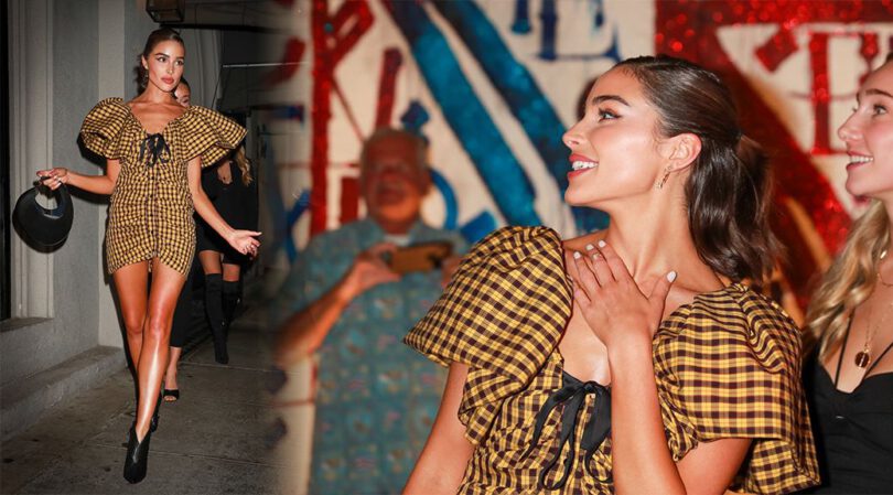 Olivia Culpo – Gorgeous Legs in Short Dress at Craig’s in West Hollywood