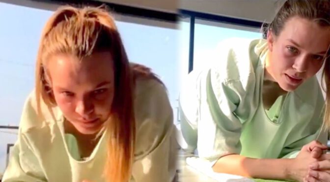 Josephine Skriver – Sexy Boob and Nipple Slip in Instagram Workout Video (NSFW)