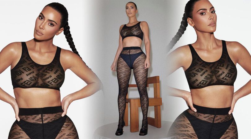 Kim Kardashian – Beautiful Boobs in a Sexy Photoshoot for Fendi x SKIMS Underwear