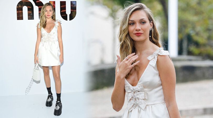 Maddie Ziegler – Sexy Legs and Braless Boobs at Miu Miu Fashion Show in Paris