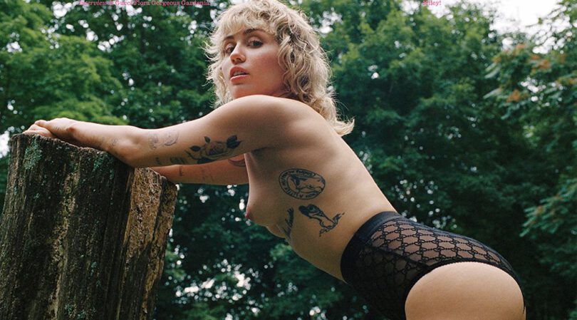 Miley Cyrus – Beautiful Boobs in a Sexy Topless Photoshoot for Interview Magazine (October 2021) (NSFW)