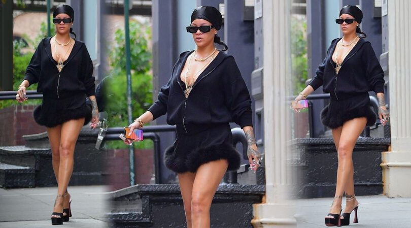 Rihanna – Beautiful Legs and Boobs Out in New York