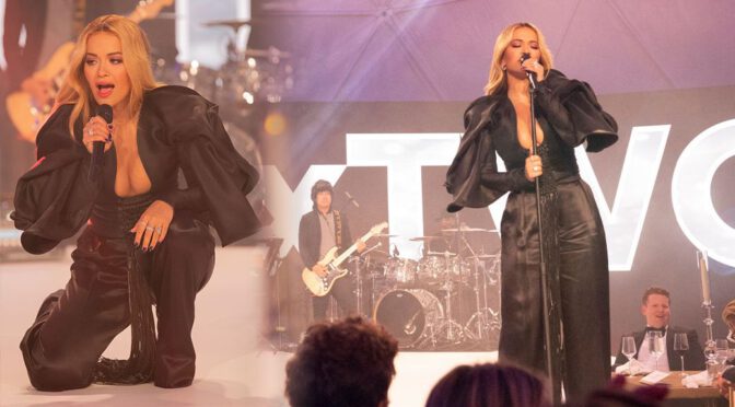Rita Ora – Beautiful Cleavage at TWO x TWO for AIDS and Art 2021 Gala and Auction in Dallas