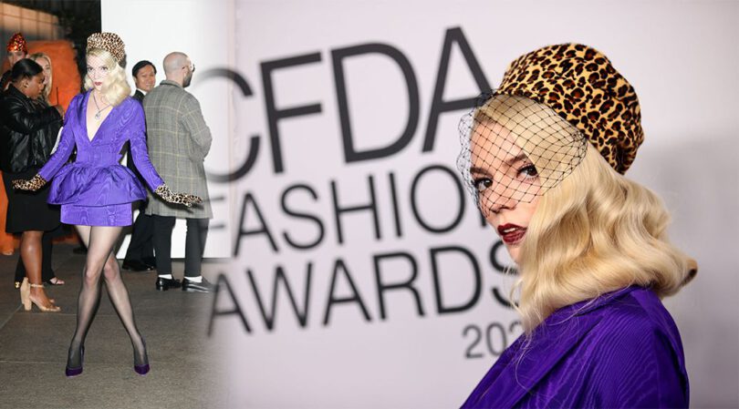 Anya Taylor-Joy – Stunning Legs in a Sexy BLack Stockings at 2021 CFDA Fashion Awards in New York