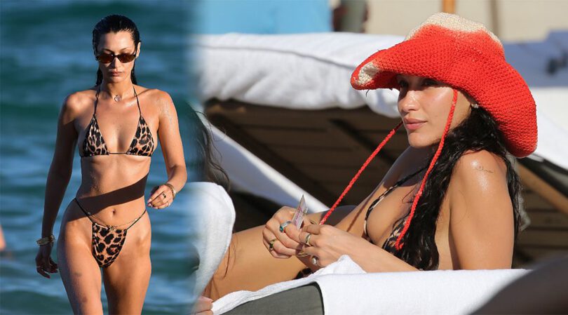 Bella Hadid – Stunning Body in a Tiny Thong Bikini at a beach in Miami Beach