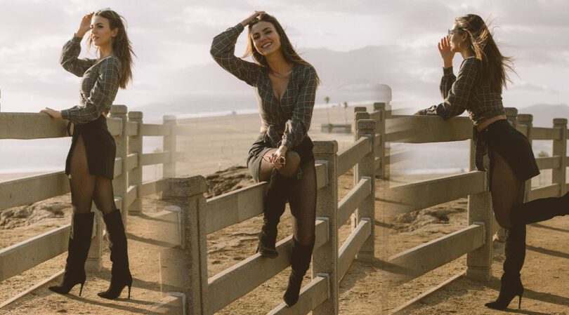 Victoria Justice – Gorgeous Legs in Boots and Stockings in  Ned Simes Photoshoot