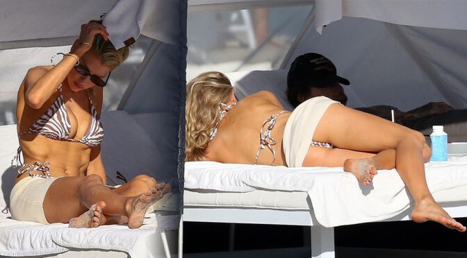 Charlotte Mckinney – Sexy Boobs and Ass in Bikini at the Beach in Miami