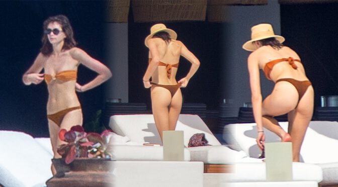 Kaia Gerber – Beautiful Ass in a Thong Bikini at a Pool in Cabo San Lucas