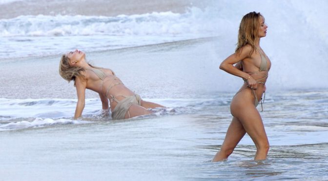 Kimberley Garner – Beautiful Body in a Sexy Bikini on a beach in St.Barth