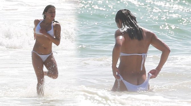 Michelle Rodriguez – Sexy Ass in Bikini on a Beach in Tulum