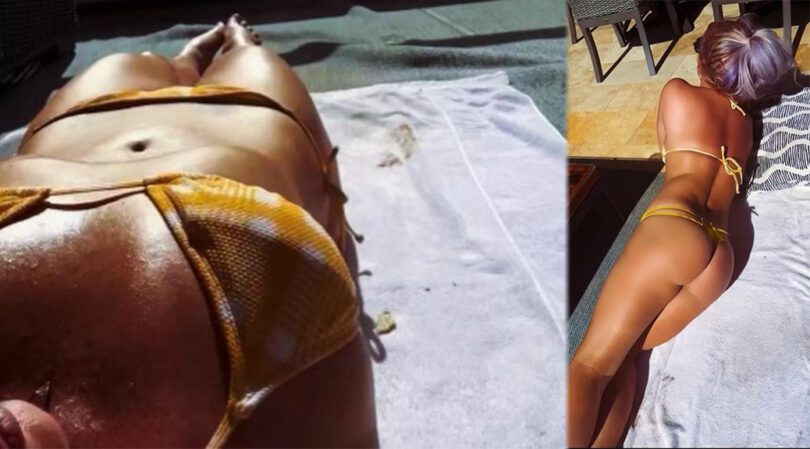Britney Spears – Sexy Ass in a Yellow Thong Bikini (Video)