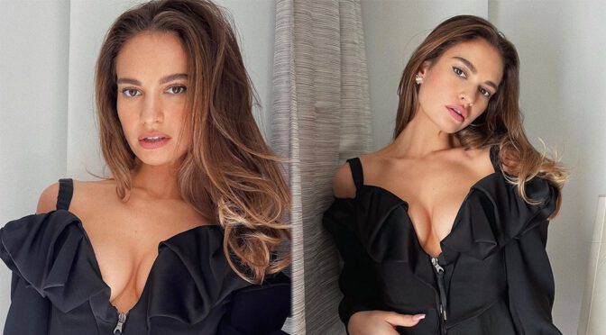 Lily James – Beautiful Boobs in “Pam and Tommy” Press Photoshoot