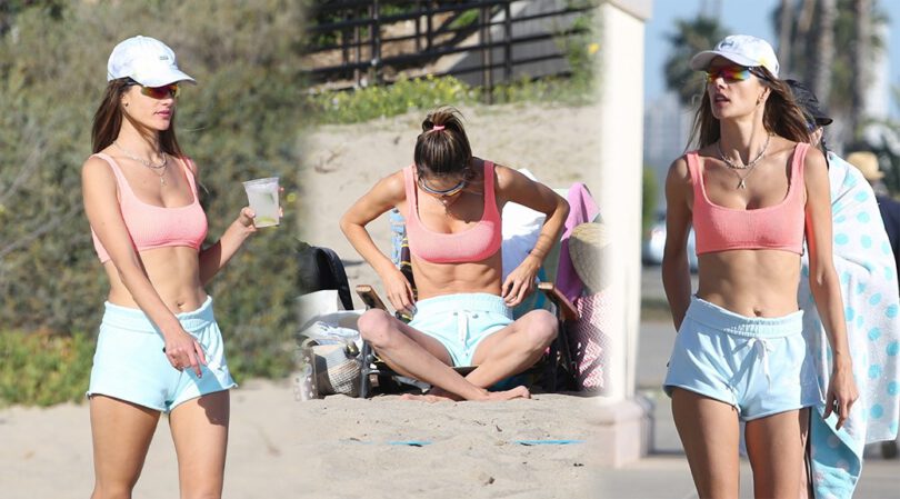 Alessandra Ambrosio – Sexy Toned Body on a Beach in Santa Monica