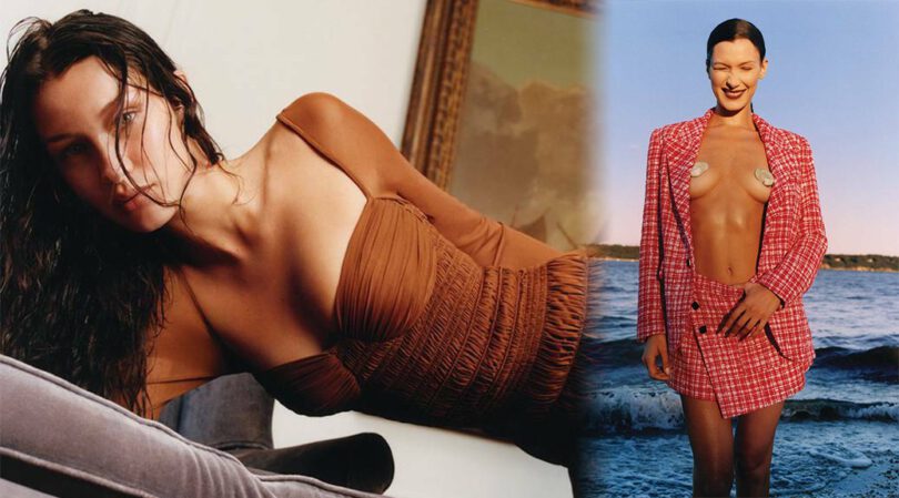 Bella Hadid – Gorgeous Braless Boobs in Self-Portrait Spring/Summer 2022 Photoshoot