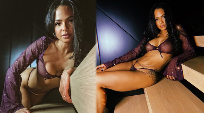 Christina Milian – Gorgeous Body in a Sexy See-Through Savage X Fenty Lingerie