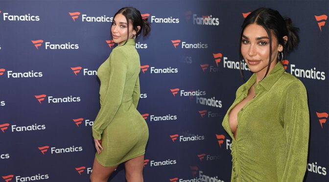 Chantel Jeffries – Sexy Braless Boobs & Ass at Fanatics Super Bowl Party in Culver City