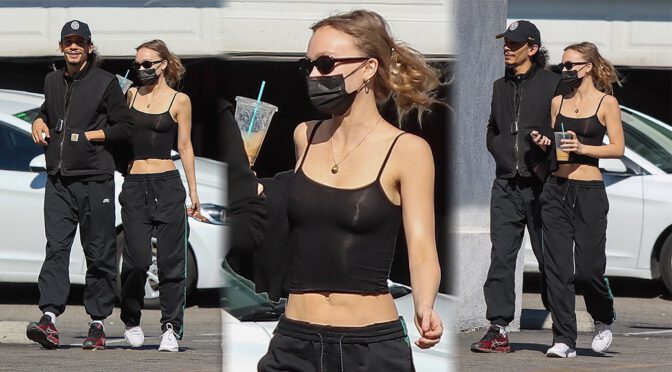 Lily-Rose Depp – Beautiful Braless Boobs in a Small Top Out in Los Angeles