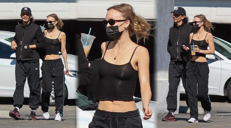 Lily-Rose Depp – Beautiful Braless Boobs in a Small Top Out in Los Angeles