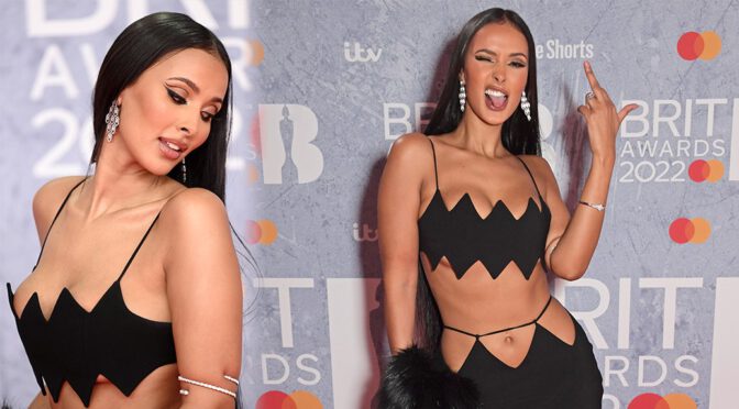 Maya Jama – Fantastic Boobs in Revealing Dress at The BRIT Awards 2022 in London