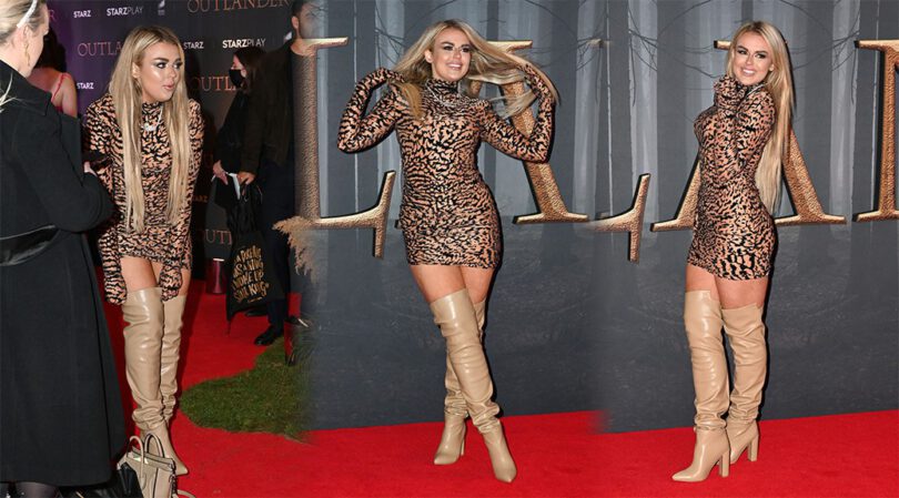 Tallia Storm – Sexy Boots and Short Dress at Outlander Season 6 Premiere in London