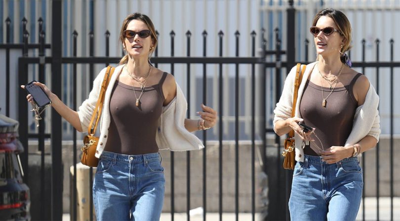 Alessandra Ambrosio – Sexy Braless Pokies Out in Los Angeles