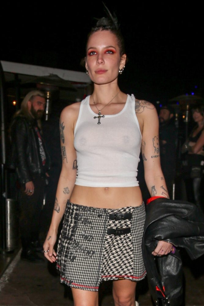 Halsey Braless Boobs And Nipples