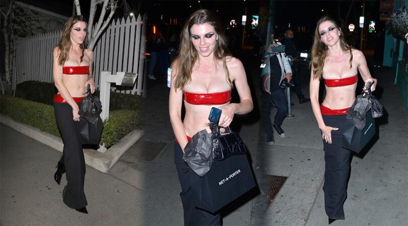 Julia Fox – Sexy Boobs in a Tiny Top at Olivetta in West Hollywood